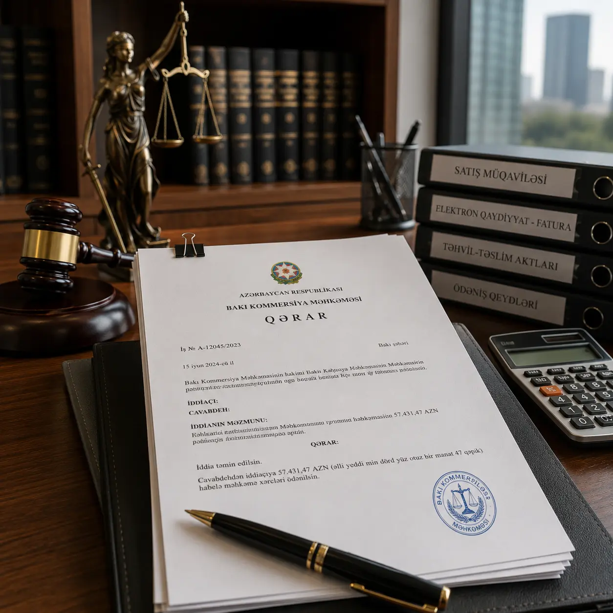 Commercial court judgment in Azerbaijan for recovery of unpaid debt under a sale-purchase agreement