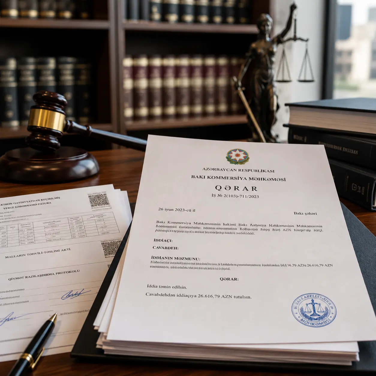 Commercial litigation in Azerbaijan regarding unpaid invoices and debt recovery proceedings